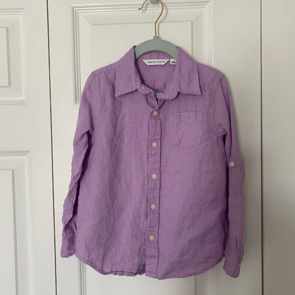 Janie and Jack linen long sleeve shirt 4T
